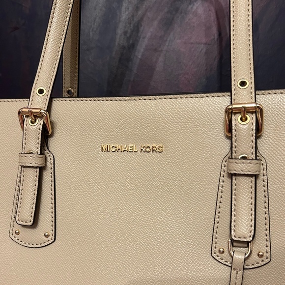 Michael Kors - Tote Style Purse - Gold Metallic Features - Picture 6 of 11